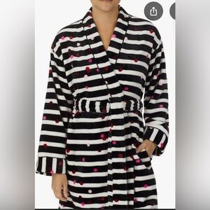 Kate Spade Black and White Striped Robe